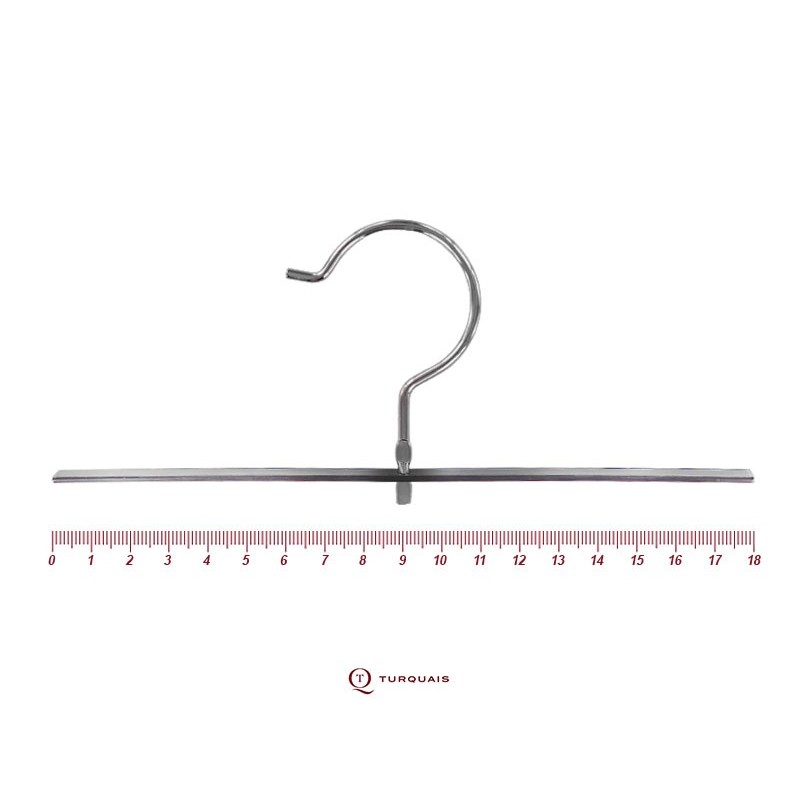 Cintre avec encoches largeur 41 cm crochet en nickel blanc mat - par 100 -  RETIF